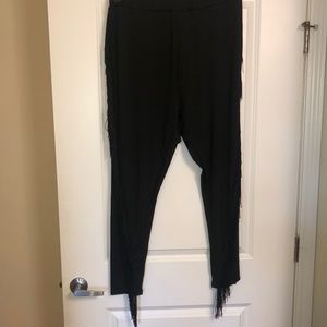 Plus Size Fringe Trim Pants